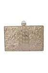 Samyukta Singhania_Embellished Silver Clutch With Chain _Online
