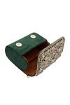 Nazaakat By Samara Singh Green Rhinestones, Pearls Embellished Velvet Clutch Bag Online at Aza Fashions Nazaakat By Samara Singh_Green Rhinestones, Pearls Embellished Velvet Clutch Bag _Online_at_Aza_Fashions