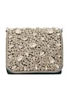 Shop Nazaakat By Samara Singh Green Rhinestones, Pearls Embellished Velvet Clutch Bag at Aza Fashions Shop_Nazaakat By Samara Singh_Green Rhinestones, Pearls Embellished Velvet Clutch Bag _at_Aza_Fashions