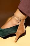 Buy Shradha Hedau Footwear Couture Olive Green Suede Velvet Heels Online at Aza Fashions Buy_Shradha Hedau Footwear Couture_Olive Green Suede Velvet Heels _Online_at_Aza_Fashions