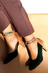 Buy Shradha Hedau Footwear Couture Olive Green Suede Velvet Heels at Aza Fashions Buy_Shradha Hedau Footwear Couture_Olive Green Suede Velvet Heels _at_Aza_Fashions
