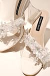 Buy_Shradha Hedau Footwear Couture_White Fabric Flowers Floral Embellished Heels _Online_at_Aza_Fashions