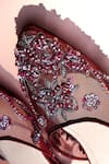 Buy_Shradha Hedau Footwear Couture_Burgundy Embroidered Organza Kiara Flats 