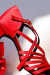Shradha Hedau Footwear Couture_Red Strappy Satin Heels _Online_at_Aza_Fashions