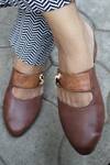 Buy_Shradha Hedau Footwear Couture_Brown Textured Designer Flats _at_Aza_Fashions
