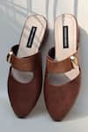 Shradha Hedau Footwear Couture_Brown Textured Designer Flats _Online_at_Aza_Fashions