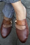 Shradha Hedau Footwear Couture_Brown Textured Designer Flats _at_Aza_Fashions