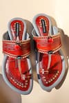 Buy_Shradha Hedau Footwear Couture_Red Designer Riaan Flats _Online_at_Aza_Fashions