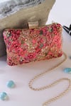 Buy Nazaakat By Samara Singh Pink Embroidery, Beads Floral Clutch With Sling at Aza Fashions Buy_Nazaakat By Samara Singh_Pink Embroidery, Beads Floral Clutch With Sling _at_Aza_Fashions