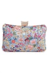 Shop_Nazaakat By Samara Singh_Multi Color Embroidery, Beads Floral Clutch Bag _Online_at_Aza_Fashions