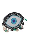 Buy_Nazaakat By Samara Singh_Black Beads, Tassels Embroidered Eye Motif Handbag 