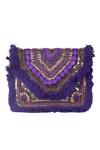 Buy_Nazaakat By Samara Singh_Purple Sequins, Beads Designer Embroidered Handbag _Online_at_Aza_Fashions