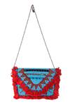 Shop_Nazaakat By Samara Singh_Multi Color Tassels, Beads Designer Handbag With Sling_at_Aza_Fashions