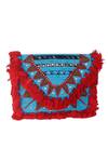 Shop_Nazaakat By Samara Singh_Multi Color Tassels, Beads Designer Handbag With Sling_Online_at_Aza_Fashions