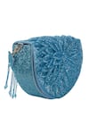 Shop_Nazaakat By Samara Singh_Blue Beads Silk Designer Handbag _Online_at_Aza_Fashions