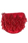 Nazaakat By Samara Singh_Red Beads, Sequins Beaded Silk Handbag _at_Aza_Fashions