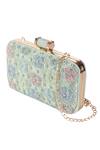 Buy_Nazaakat By Samara Singh_Green Embroidery, Beads Floral Clutch With Sling _Online_at_Aza_Fashions