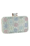 Buy_Nazaakat By Samara Singh_Green Embroidery, Beads Floral Clutch With Sling 