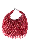 Shop_Samyukta Singhania_Designer Red Silk Handbag _at_Aza_Fashions