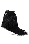 Buy_Nazaakat By Samara Singh_Black Beads, Fringe Designer Silk Potli Bag _Online_at_Aza_Fashions