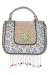 Buy_Nazaakat By Samara Singh_Peach Beads, Embroidery Embellished Silk Handbag 