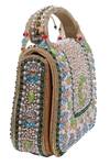 Shop_Nazaakat By Samara Singh_Peach Beads, Embroidery Embellished Silk Handbag 