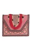 Shop Nazaakat By Samara Singh Pink Beads, Fringe Designer Silk Handbag With Sling Online at Aza Fashions Shop_Nazaakat By Samara Singh_Pink Beads, Fringe Designer Silk Handbag With Sling _Online_at_Aza_Fashions