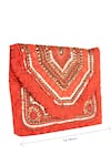 Samyukta Singhania_Red Beads, Sequins Silk Designer Handbag _at_Aza_Fashions