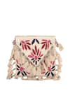 Nazaakat By Samara Singh_Multi Color Embroidery, Tassels Designer Handbag With Sling _at_Aza_Fashions