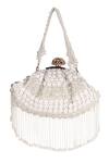 Shop_Nazaakat By Samara Singh_Off White Applique, Beads Designer Silk Handbag With Detachable Handle_at_Aza_Fashions