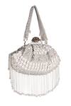 Nazaakat By Samara Singh_Off White Applique, Beads Designer Silk Handbag With Detachable Handle_Online_at_Aza_Fashions