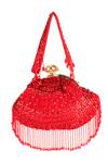 Shop_Nazaakat By Samara Singh_Red Sequins, Beads Designer Silk Handbag_at_Aza_Fashions