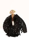 Shop_Nazaakat By Samara Singh_Black Beads, Fringe Designer Silk Handbag With Detachable Handle _Online_at_Aza_Fashions