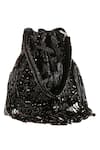 Nazaakat By Samara Singh_Black Beads, Fringe Beaded Silk Handbag _Online_at_Aza_Fashions