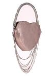 Shop_Nazaakat By Samara Singh_Rose Gold Chains Heart Shaped Designer Handbag_at_Aza_Fashions