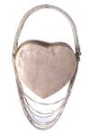 Shop_Nazaakat By Samara Singh_Rose Gold Chains Heart Shaped Designer Handbag_Online_at_Aza_Fashions