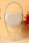 Buy_Nazaakat By Samara Singh_Rose Gold Chains Heart Shaped Designer Handbag_at_Aza_Fashions