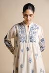 Buy Grassroot By Anita Dongre Ivory Chanderi Embroidery Mandarin Collar Long Kurta Online at Aza Fashions Buy_Grassroot By Anita Dongre_Ivory Chanderi Embroidery Mandarin Collar Long Kurta_Online_at_Aza_Fashions