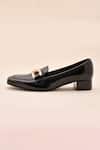 La Fiza_Black Buckles Patent Pump Loafer Heels _Online_at_Aza_Fashions
