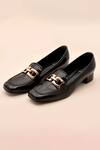 Shop_La Fiza_Black Buckles Patent Pump Loafer Heels _at_Aza_Fashions