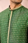 Shop_Masaba_Green Silk Printed Kurta Set _Online_at_Aza_Fashions