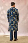 Shop_Masaba_Blue Chanderi Tree Print Kurta _at_Aza_Fashions
