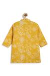 Shop_Tiber Taber_Yellow Cotton Embroidery Floral Print Kurta Set 