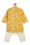 Buy_Tiber Taber_Yellow Cotton Embroidery Floral Print Kurta Set _Online