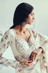 WABI SABI BY ANSHUM-RITESH_Ivory Organza Saree With Stitched Blouse _at_Aza_Fashions