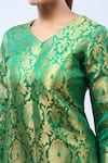 Buy_Samyukta Singhania_Green Brocade Straight Kurta Set 