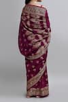 Shop_Samyukta Singhania_Purple Silk Embroidery Weaved Banarasi Saree With Blouse _at_Aza_Fashions