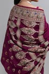 Buy_Samyukta Singhania_Purple Silk Embroidery Weaved Banarasi Saree With Blouse _Online_at_Aza_Fashions
