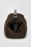 Buy_PERONA_Brown Suede Leather Designer Clutch _Online_at_Aza_Fashions