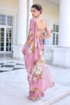 Shop_Kalista_Pink Keisha Pre-draped Saree And Blouse Set _at_Aza_Fashions